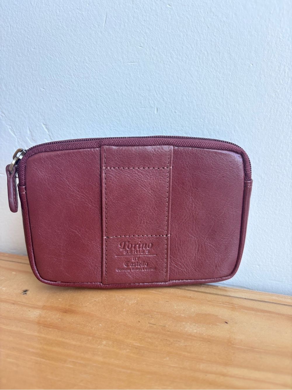 VINTAGE Torino by Castello brown genuine Italian leather small wallet